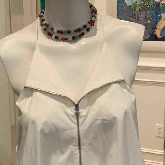 New 3.1 Phillip Lim cotton zip trapeze tent swing relaxed crisp poplin minidress - Picture 6 of 16